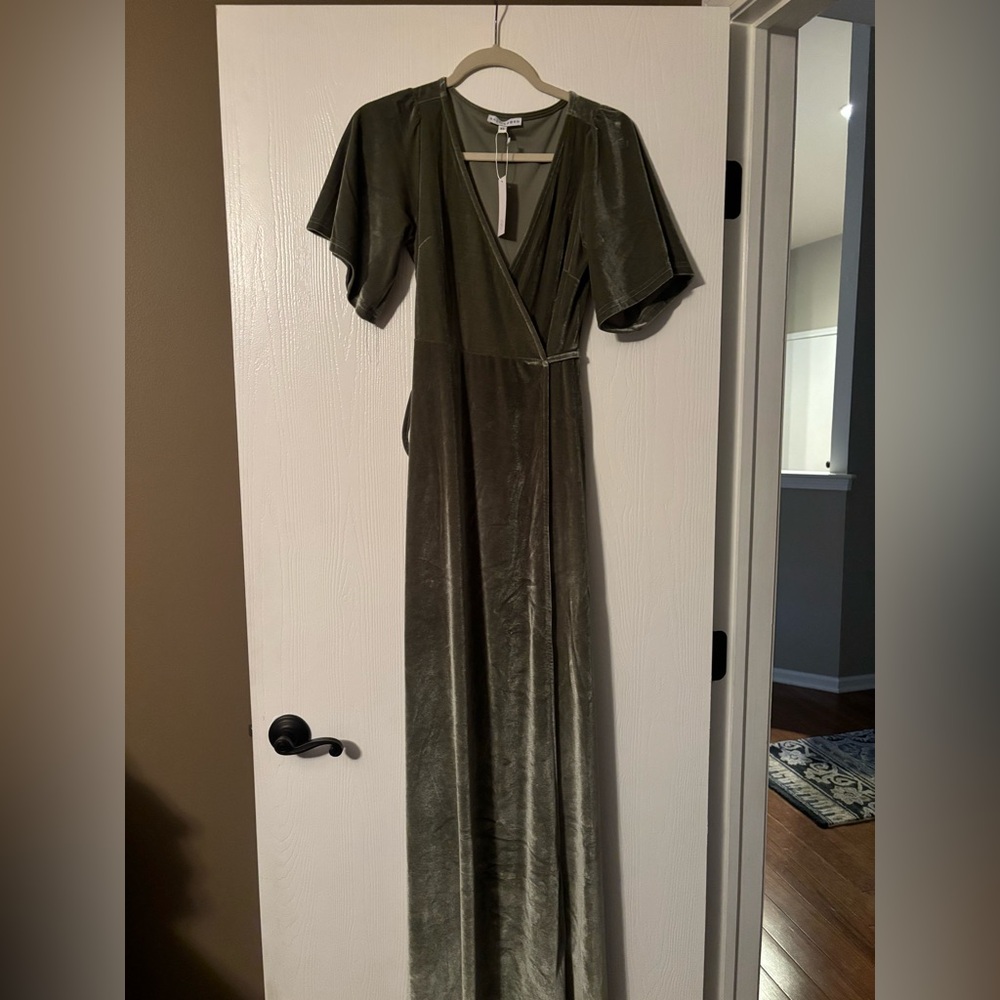 Baltic Born green velvet maxi dress